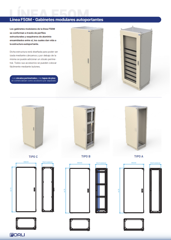 F50M — Gabinetes modulares autoportantes