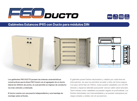 F60 Ducto — Gabinetes estancos IP65 con Ducto