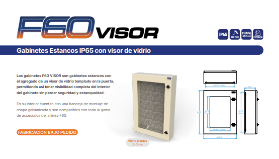 F60 Visor — Gabinetes estancos IP65 con visor de vidrio