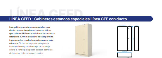 GEED — Gabinetes estancos especiales con ducto